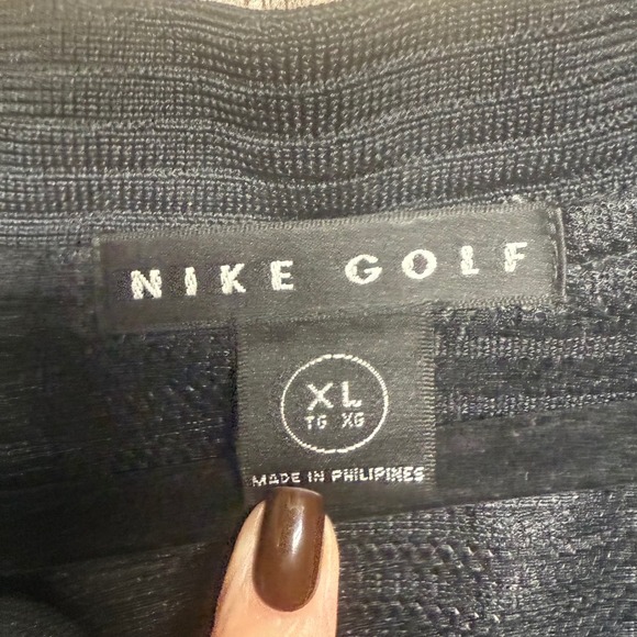 Nike Golf Pullover Windbreaker Jacket Black XL V Neck Long Sleeve Athletic - Picture 2 of 8